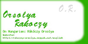 orsolya rakoczy business card