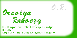 orsolya rakoczy business card